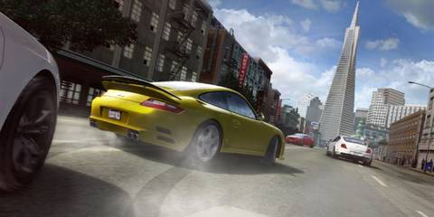 Driver: San Francisco promotional artwork featuring a Porsche