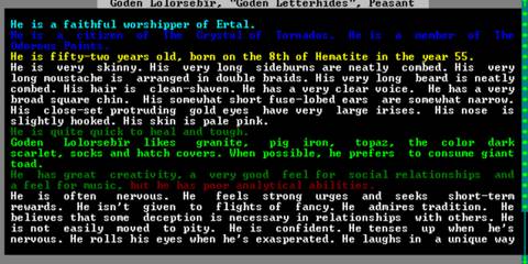 Dwarf Fortress Dwarf description