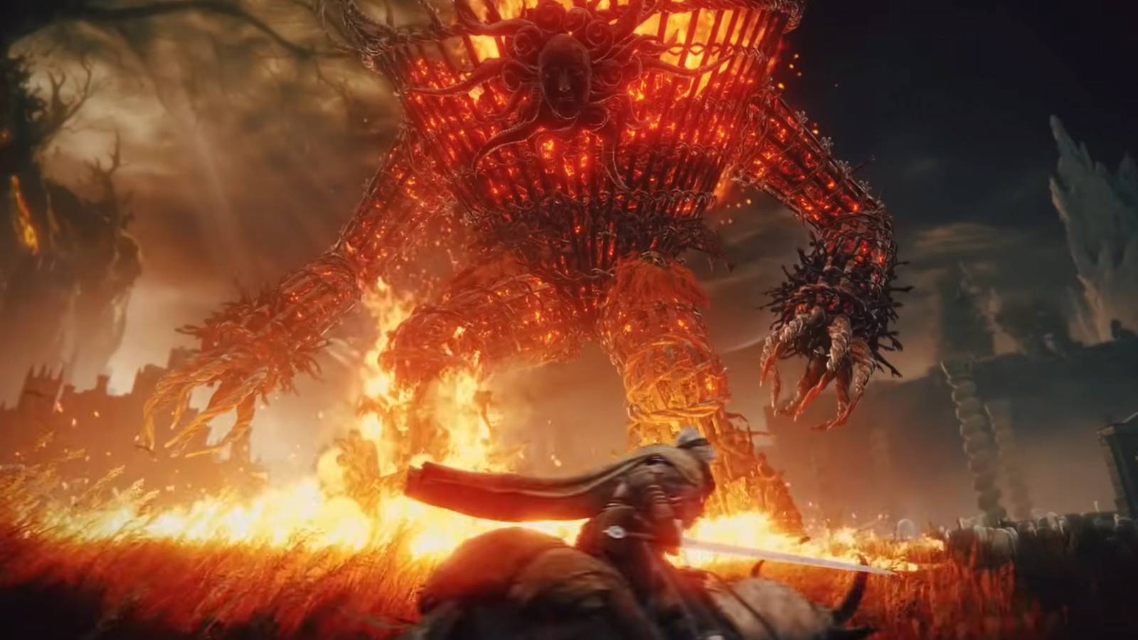 A Fire Golem from Elden Ring: Shadow of the Erdtree