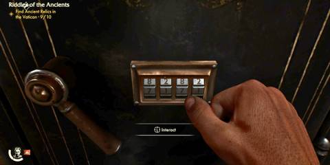 Entering Code In Museum Wing Storage Room Safe Vatican Indiana Jones and The Great Circle