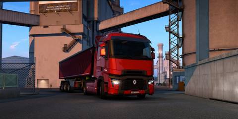 Euro Truck Simulator 2 Red Truck Parked