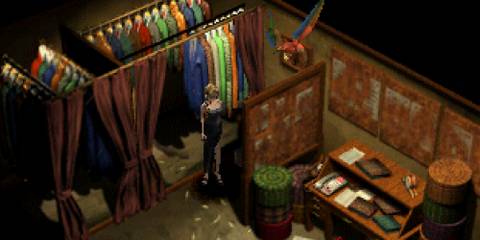 Exploring a dressing room in Parasite Eve