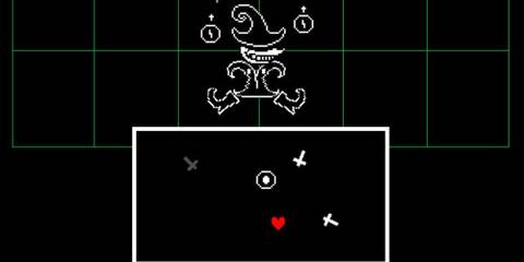 Facing an enemy in Undertale.