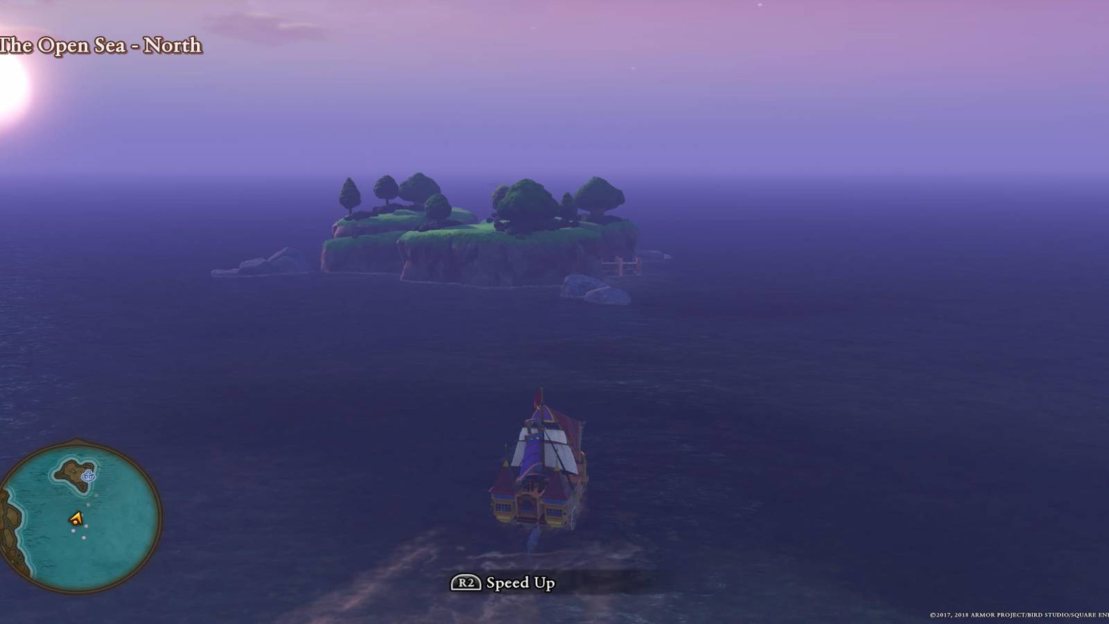 The Party's Ship Approaching Slime Island