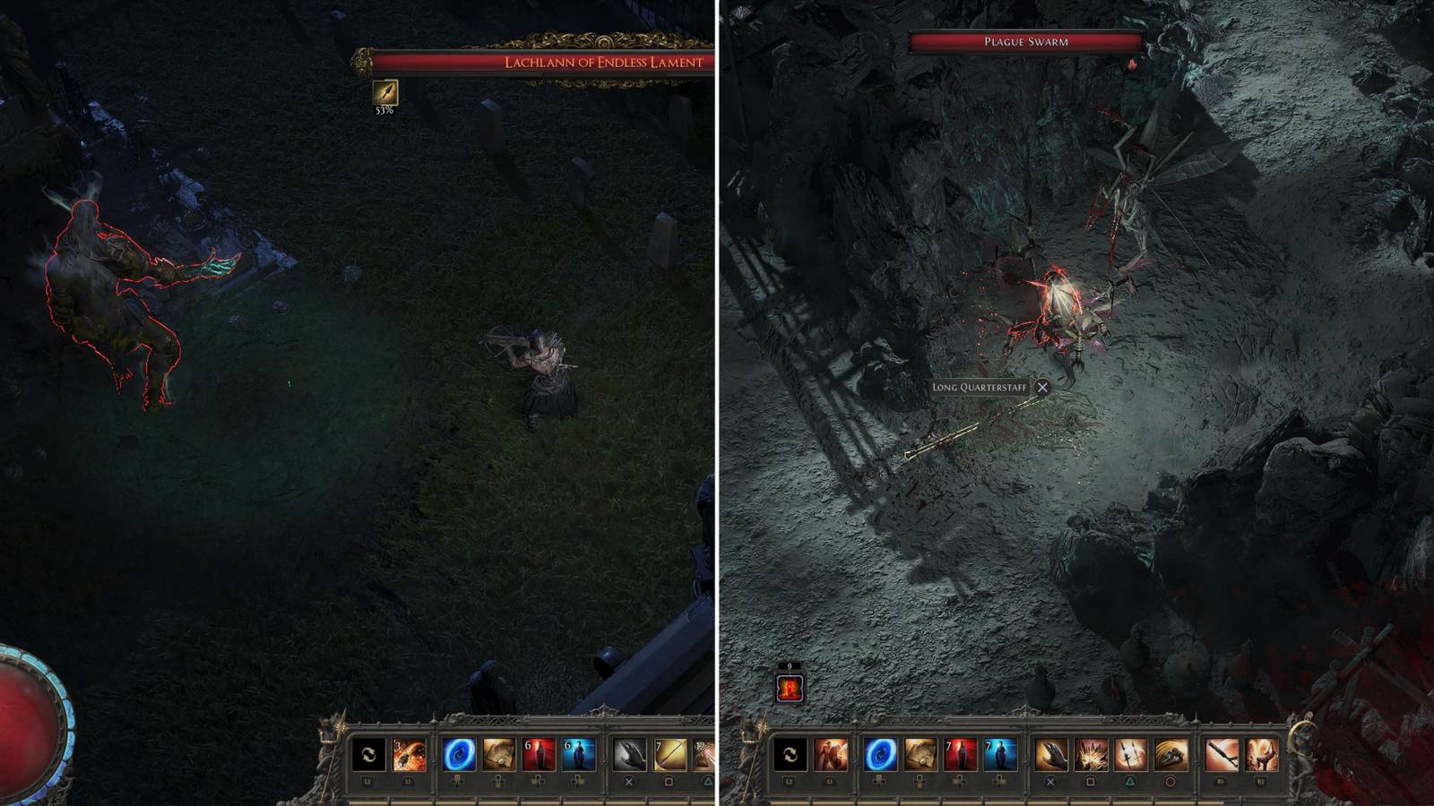 A Mercenary Shooting At A Boss & A Warrior Swinging A Hammer