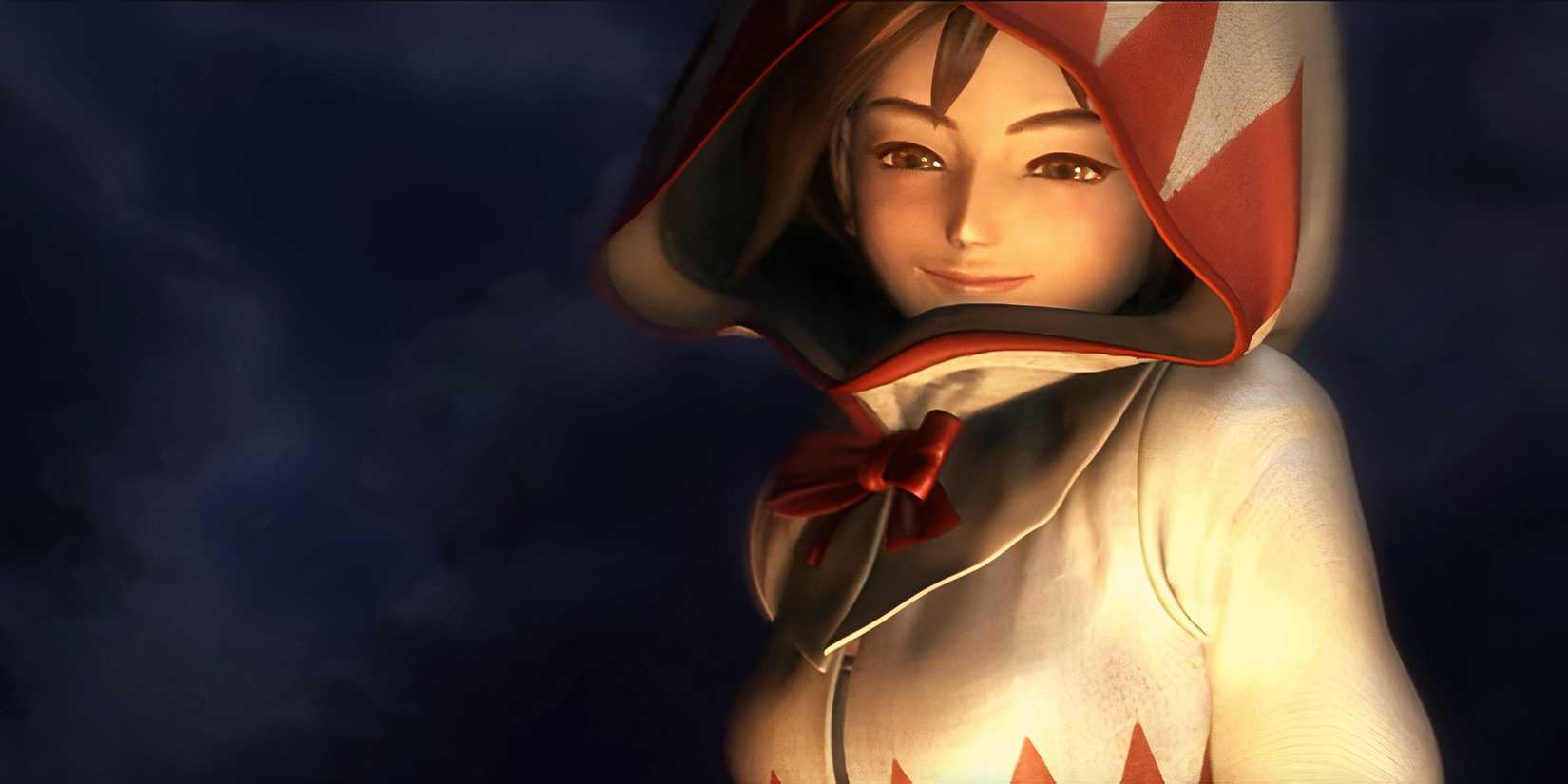 final fantasy 9 garnet in front of a dark sky