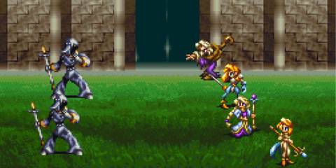 Fighting a battle in Bahamut Lagoon