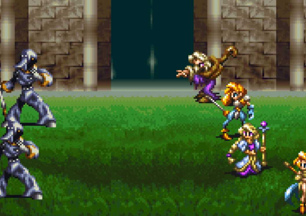 Fighting a battle in Bahamut Lagoon