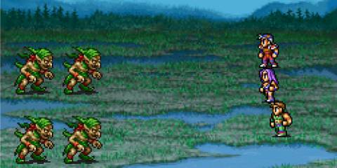 Fighting a battle in Final Fantasy 2 (PS1)