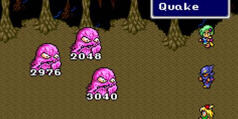 Fighting a battle in Final Fantasy 4 (SNES)