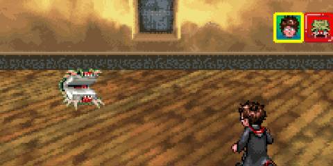 Fighting a battle in Harry Potter And The Prisoner of Azkaban (GBA)