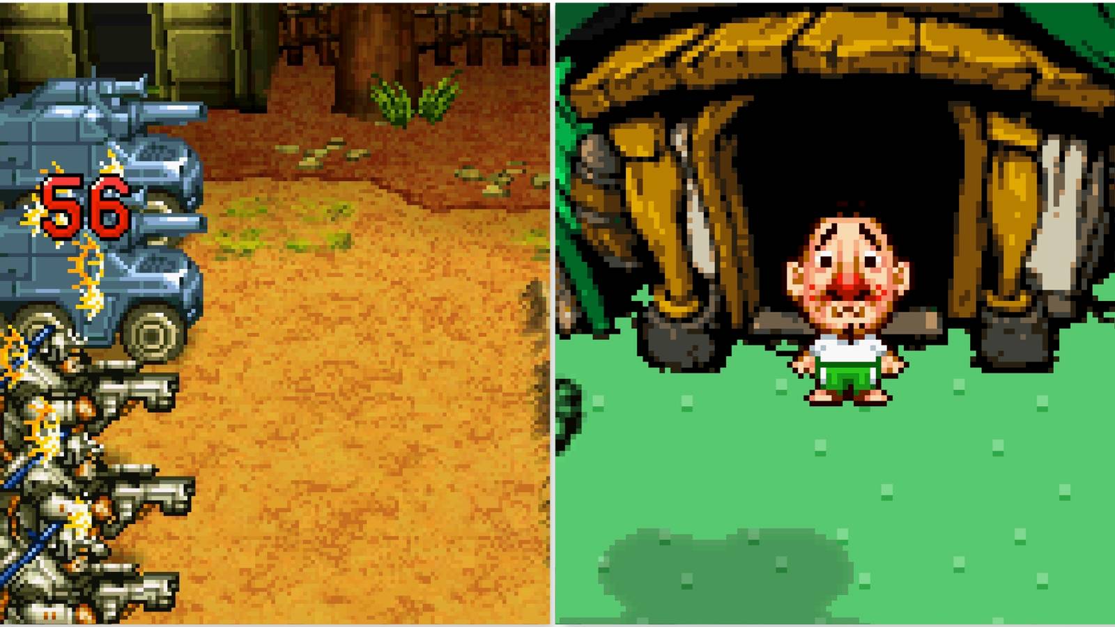 Fighting a battle in Metal Max Reloaded 2 and Tingle in Freshly-Picked Tingle's Rosy Rupeeland