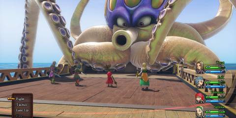 Fighting a boss in Dragon Quest 11 Echoes Of An Elusive Age