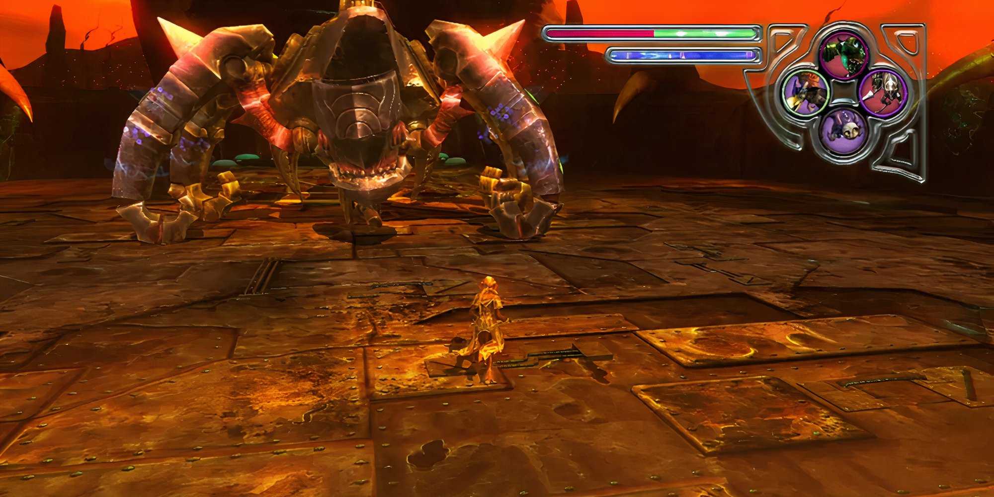 Fighting a boss in Folklore