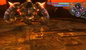 Fighting a boss in Folklore