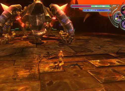 Fighting a boss in Folklore
