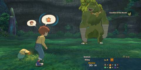Fighting a boss in Ni no Kuni Wrath Of The White Witch