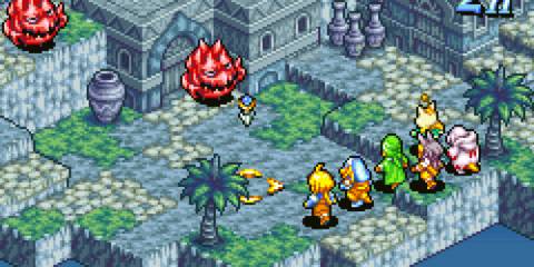 Fighting a night battle in Final Fantasy Tactics Advance