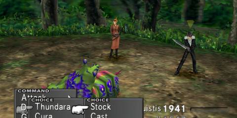 Fighting a two-person battle in Final Fantasy 8