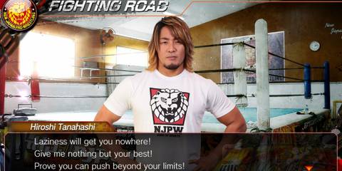 Hiroshi Tanahashi in the Fire Pro Wrestling World Fighting Road mode