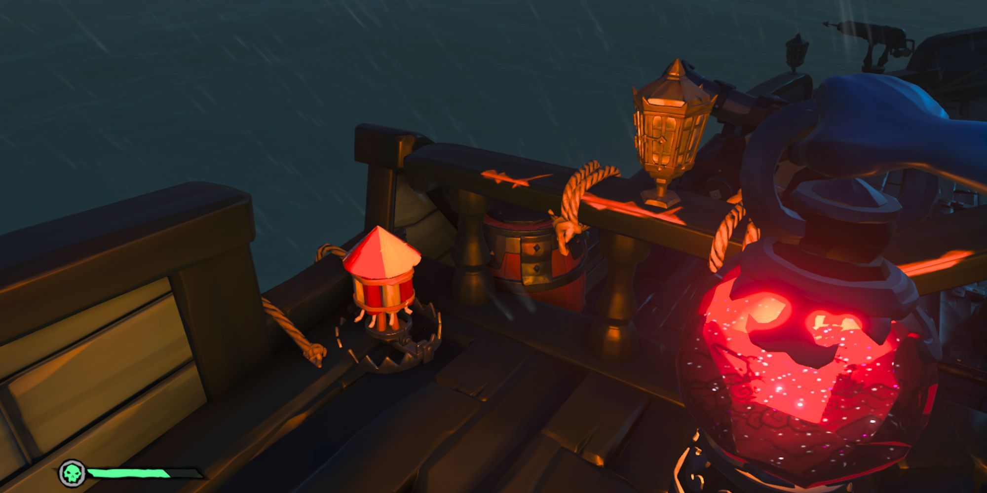 Firework trap next to a ladder in Sea of Thieves