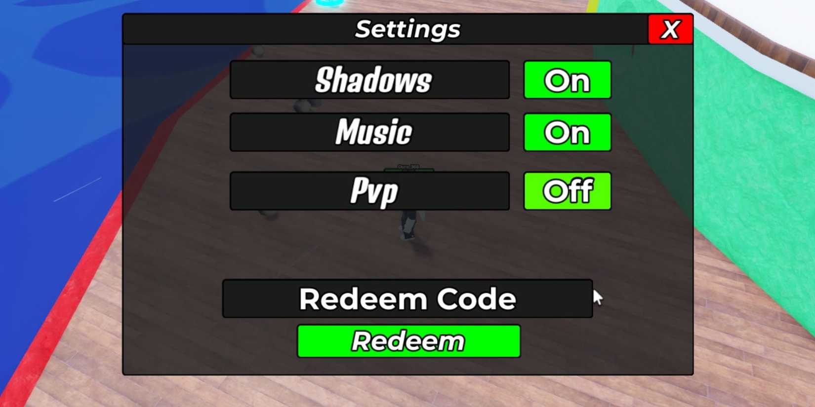 Fit Piece 2 the codes tab