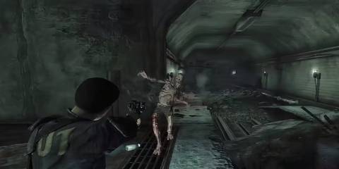 the wanderer fighting a ghoul