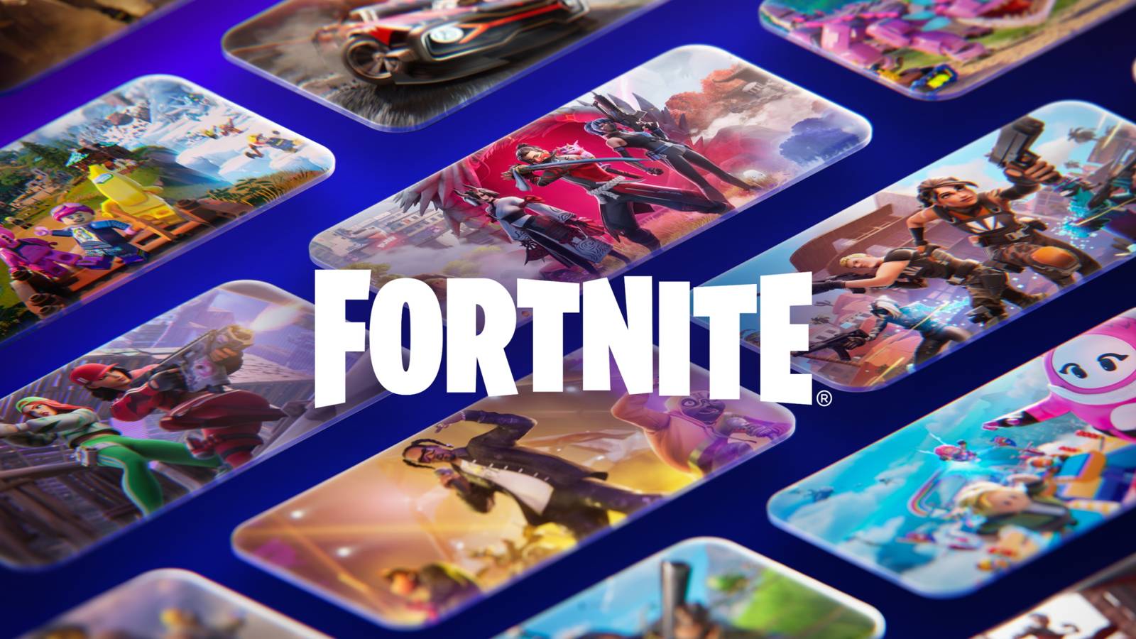 A key visual for Fortnite showing the different game modes.