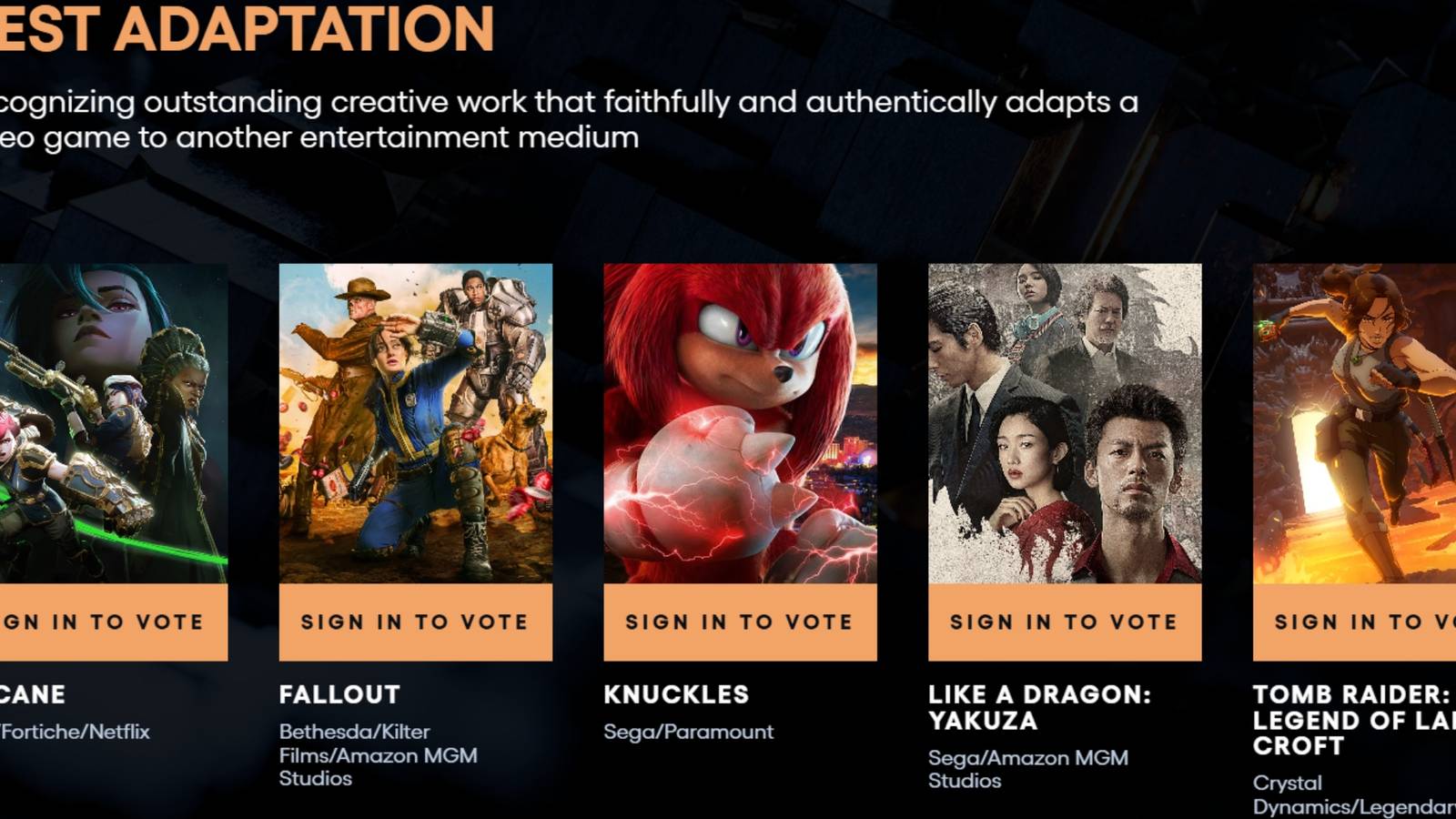 Game Awards 2024 Best Adaptation Prediction