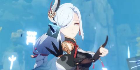 Shenhe in her Character trailer for Genshin Impact