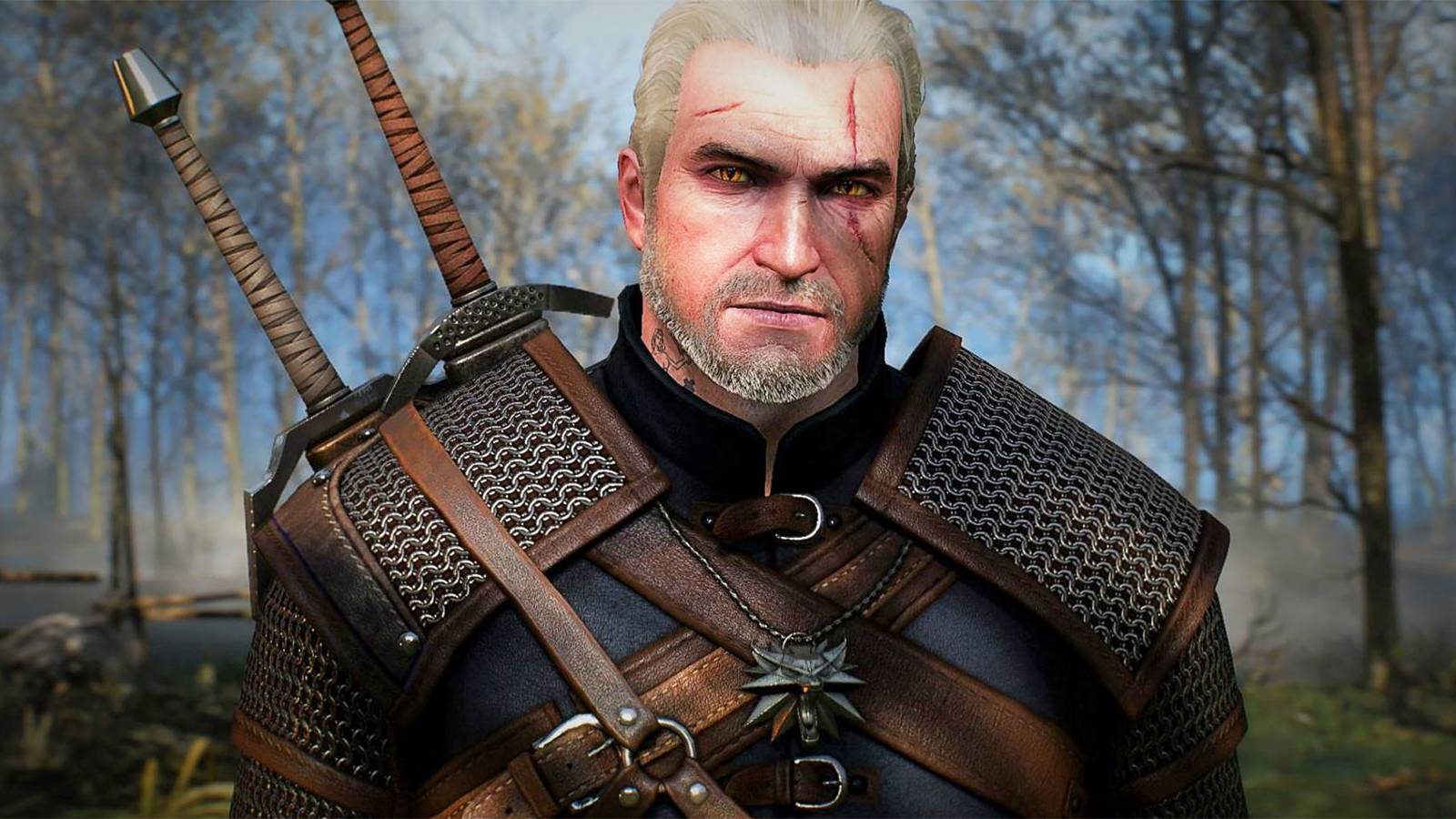 Geralt of Rivia in half-shade in The Witcher 3 Wild Hunt