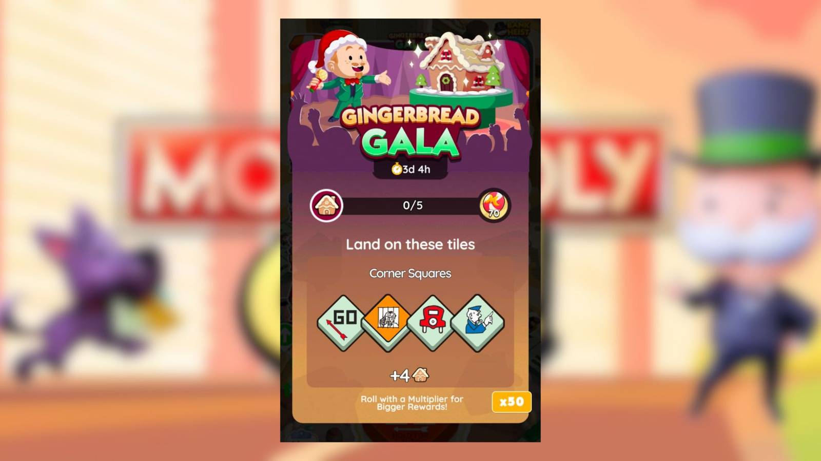 gingerbread gala monopoly go