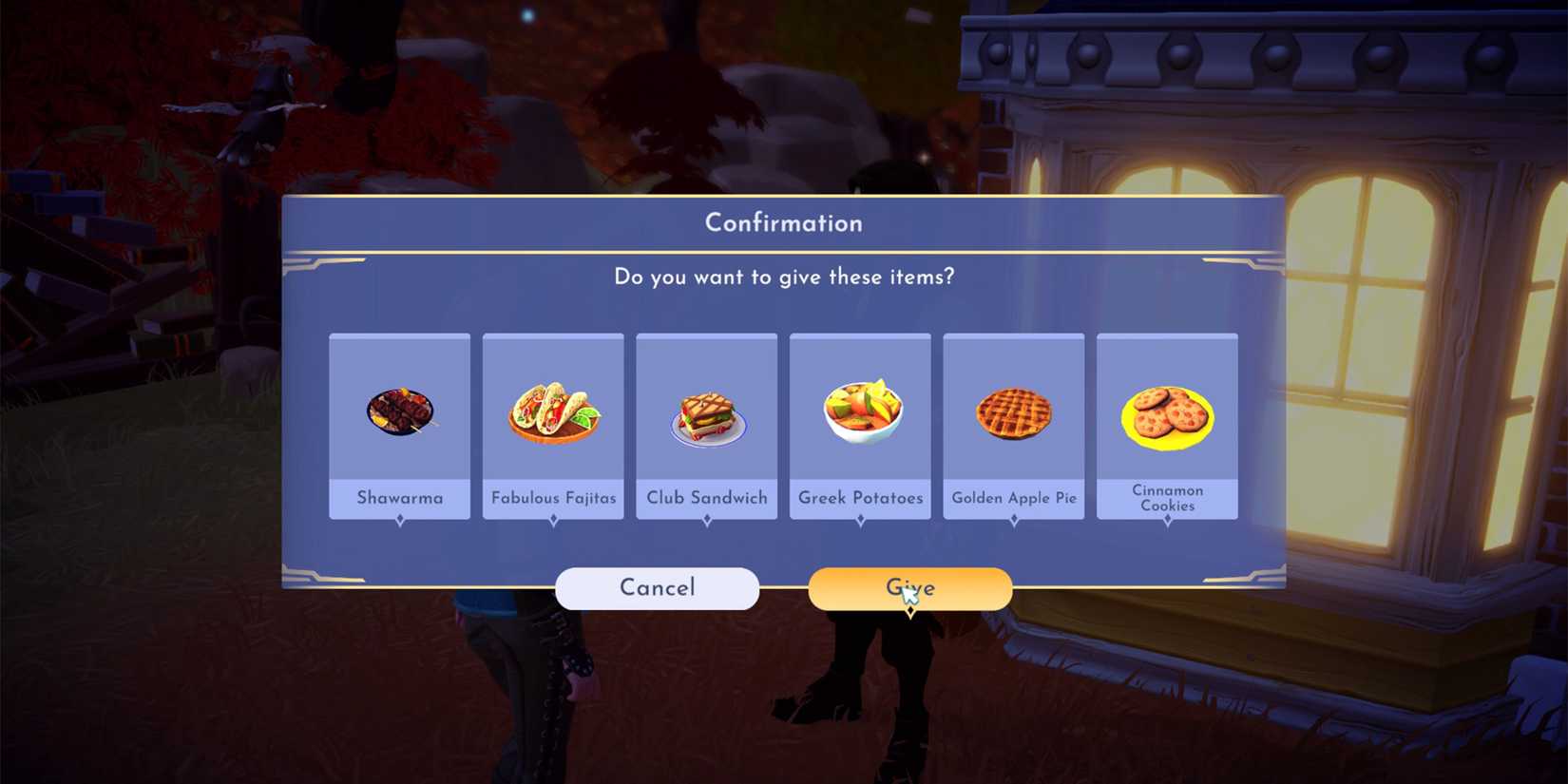 give the meals to flynn rider in disney dreamlight valley