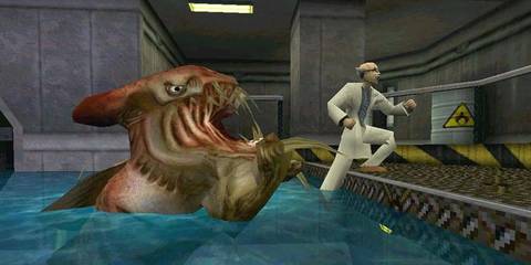 Half-Life Ichtyosaur Attacking Scientist (1) Cropped