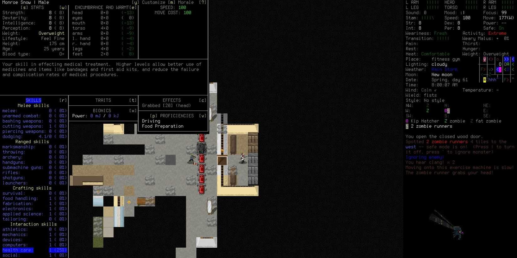 Health Care Skill In Character Menu