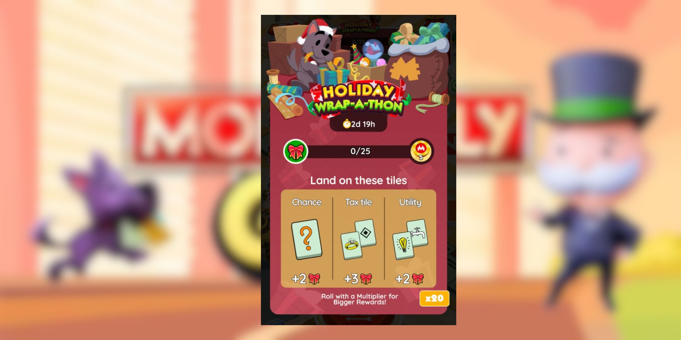 holiday wrap a thon monopoly go