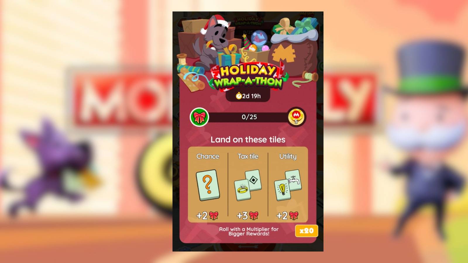 holiday wrap a thon monopoly go