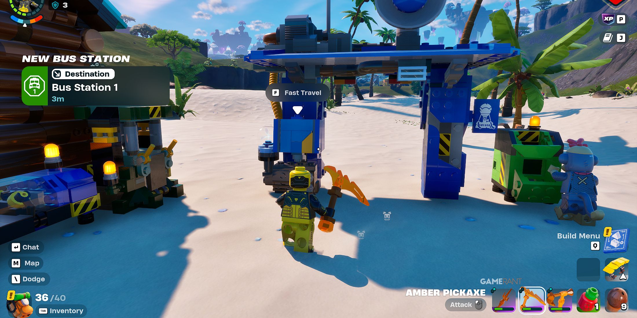 how to build a Bus Station in LEGO Fortnite Odyssey