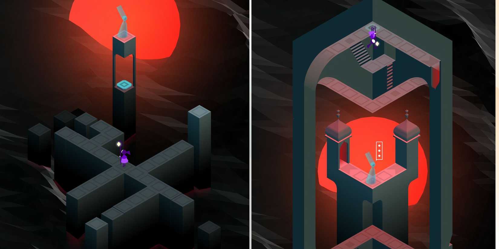 how to solve the part three of inverted palace puzzle in monument valley three