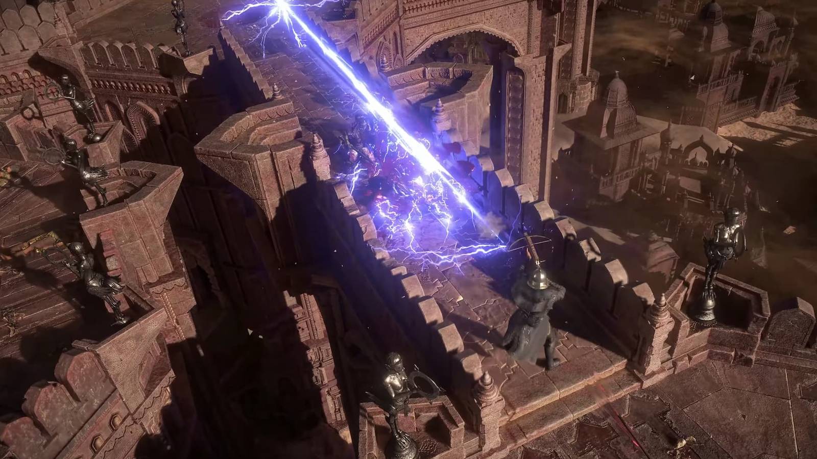 A piercing lightning bolt from the Mercenary in POE 2