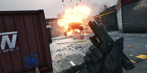 An exploding vehicle in Delta Force