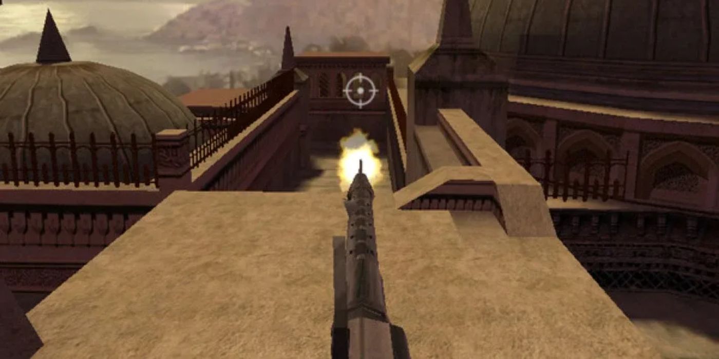 Indiana Jones and the Emperor's Tomb First-Person Shooting Perspective