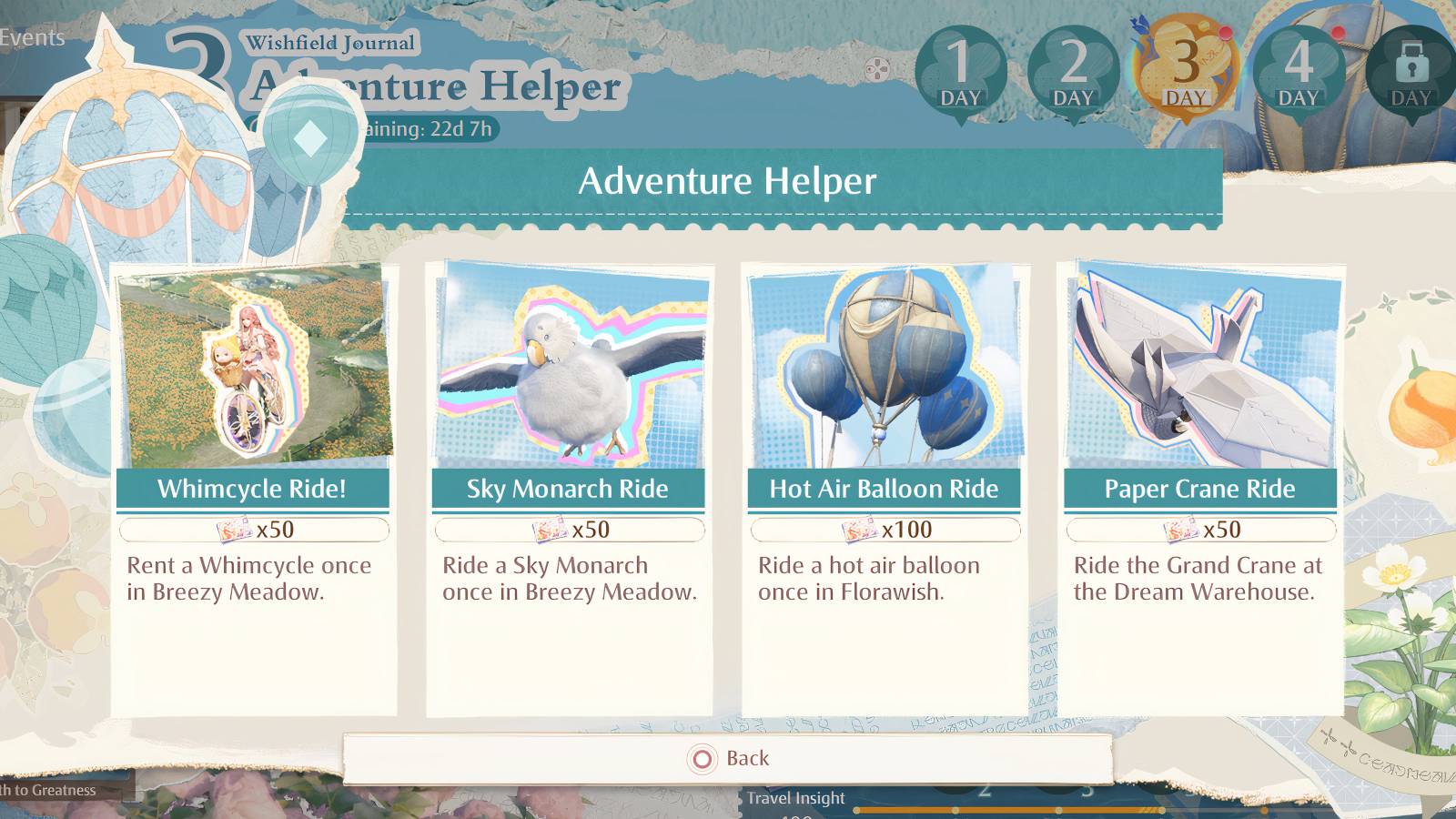 infinity nikki wishfield journal event day 3