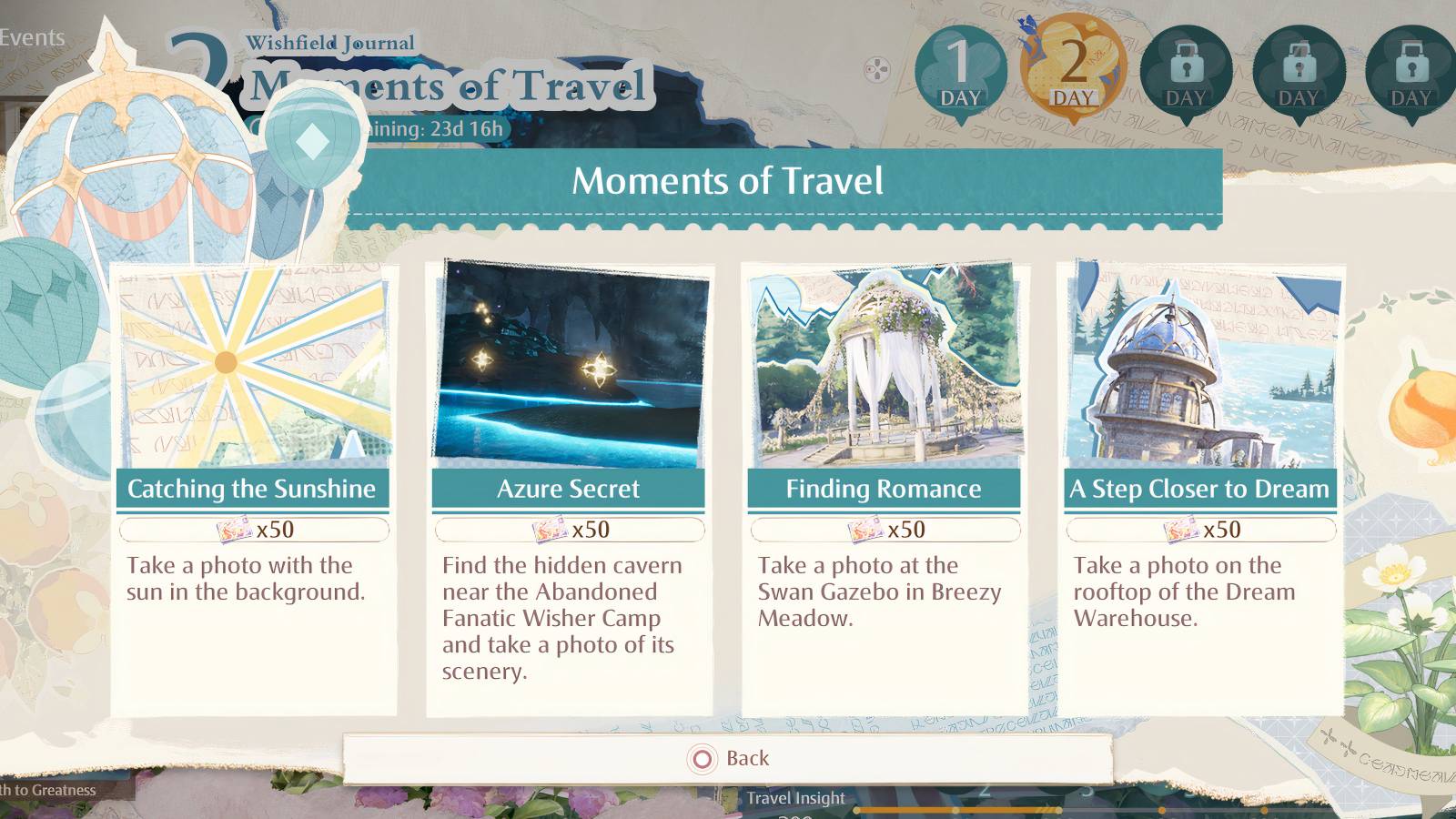 infinity nikki wishfield journal event day 2