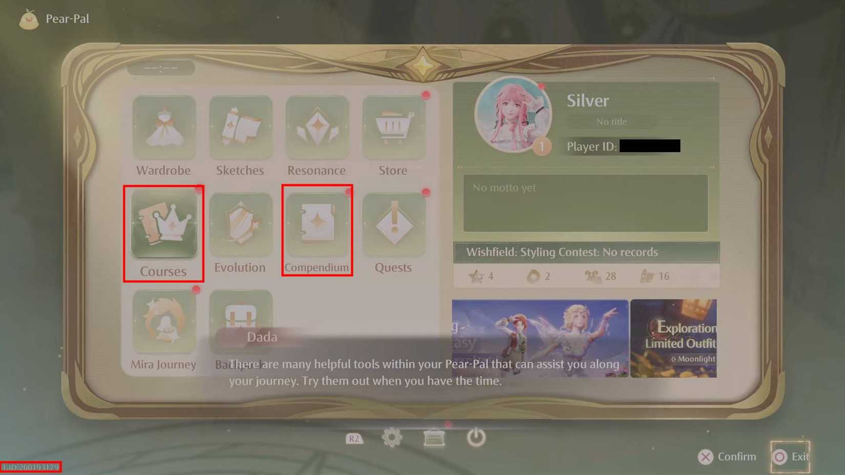 Infinity Nikki_Courses and Compendium