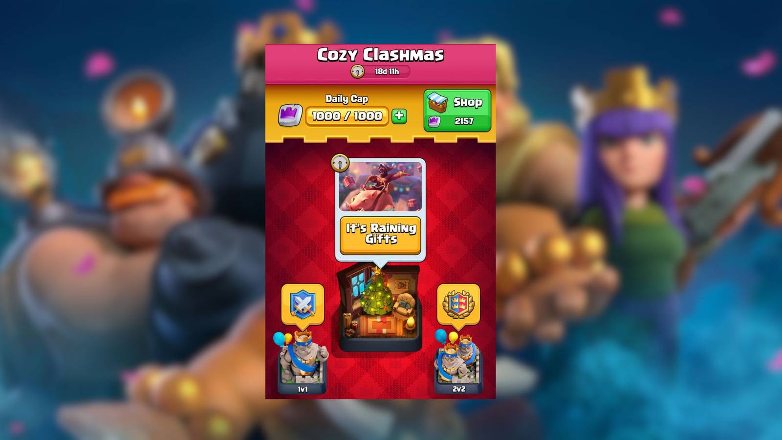 it's raining gifts clash royale