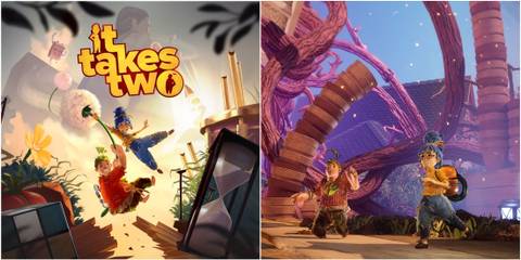 it takes two logo and character running