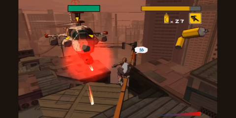 Jet Set Radio Future battling helicopters