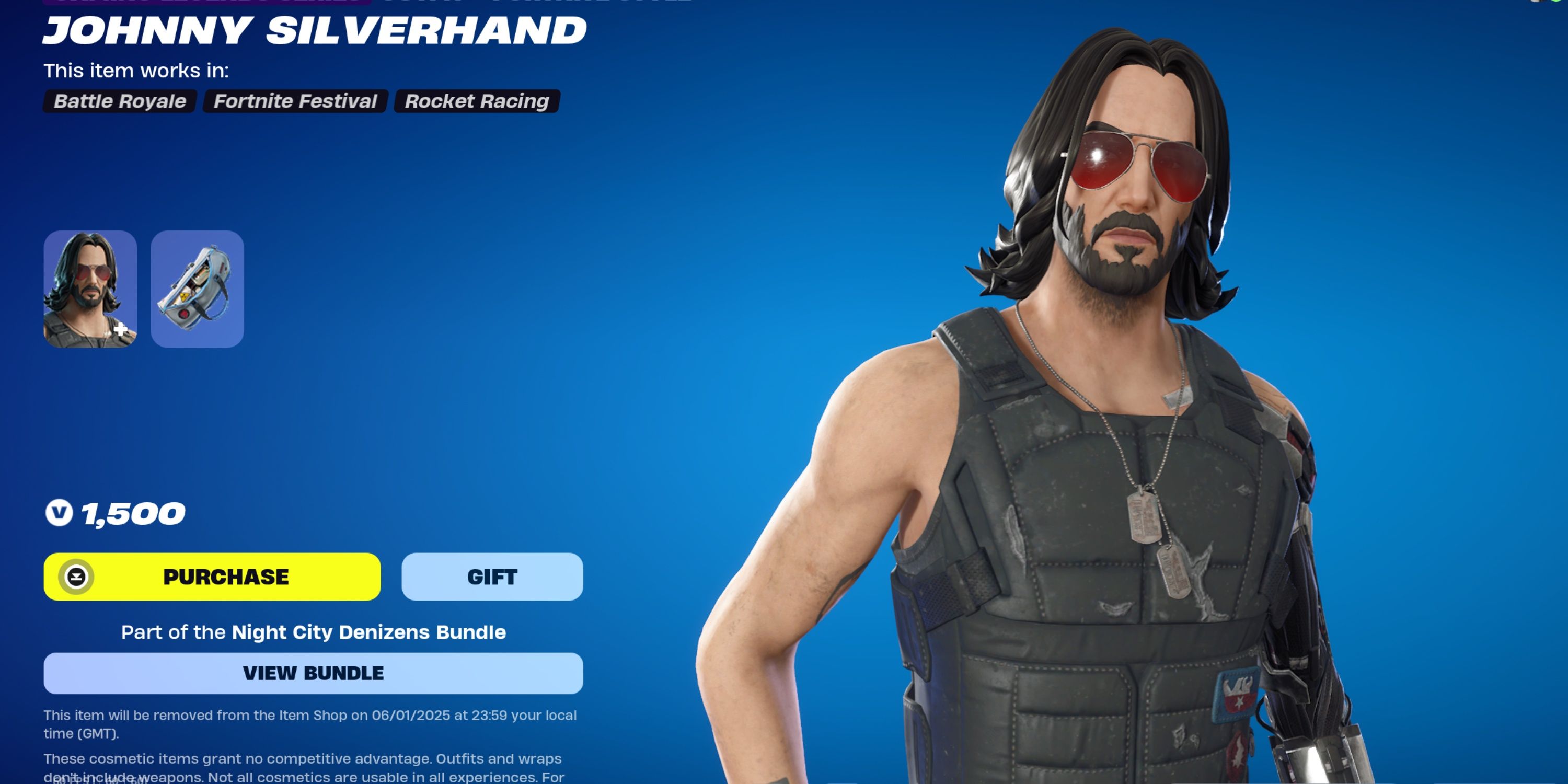 johnny silverhand outfit in fortnite