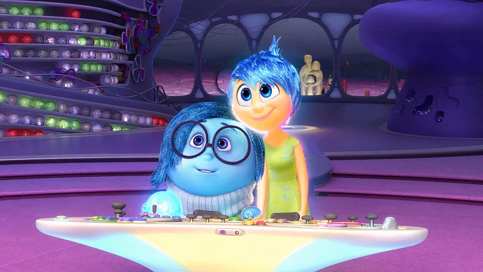 Joy and Sadness together at the control 